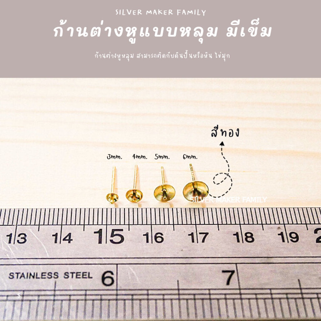 SM ก้านต่างหู แบบหลุมมีเข็ม